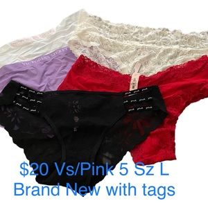 5 VS/Pink Panties Brand New SZ L